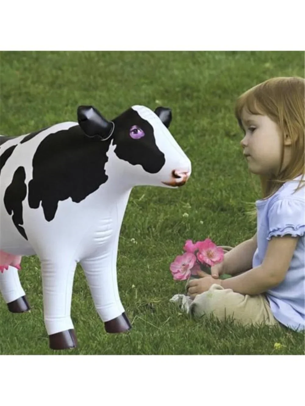 Inflatable Cow Pool Float Party Decoration Birthday Baby Shower Animal Toy 37in